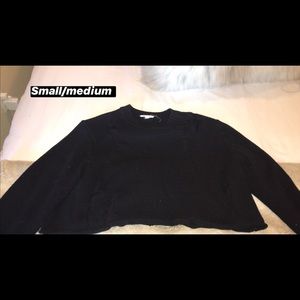 Distressed crop top sweater